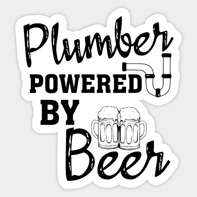 Plumber powered by beer, funny saying, gift idea, funny, gift Sticker by Rubystor